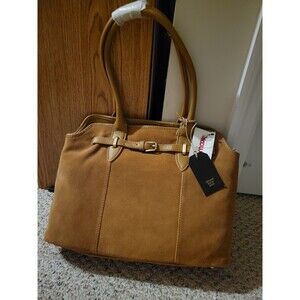 TJ Maxx Suede and Genuine Leather Handbag Lt. Brown NWT Never Used